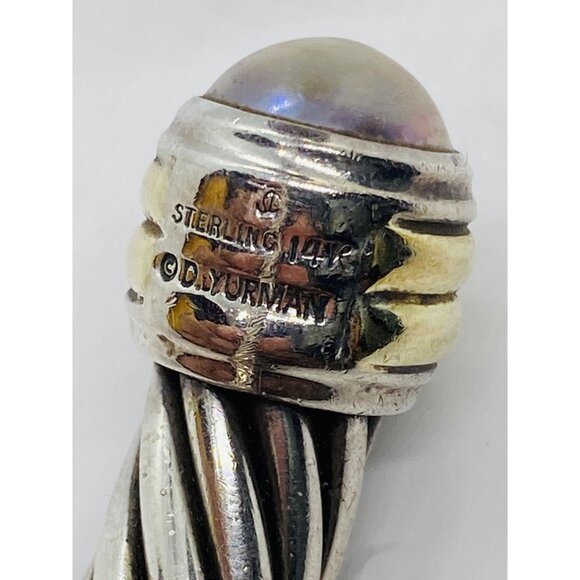 David Yurman Sterling Silver 925 14K 585 Mabe Pearl 6.25"  Bracelet - Picture 4 of 10